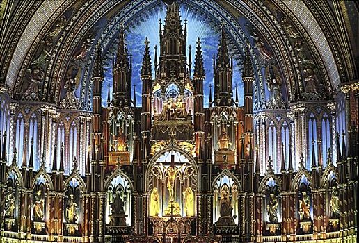 大教堂,圣母大教堂,蒙特利尔,魁北克,加拿大