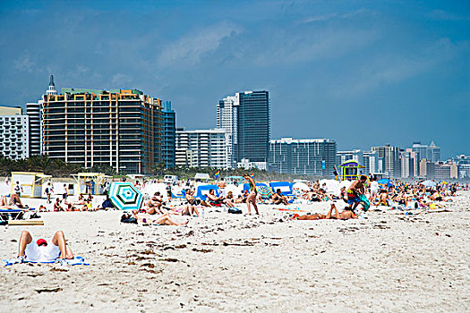 美国,佛罗里达,迈阿密,享受,度假,海滩,南海滩