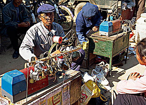 鞋,修理,市场,桂林,中国