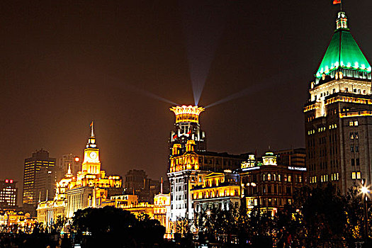 建筑,外滩,夜晚,和平饭店,前景,上海,中国