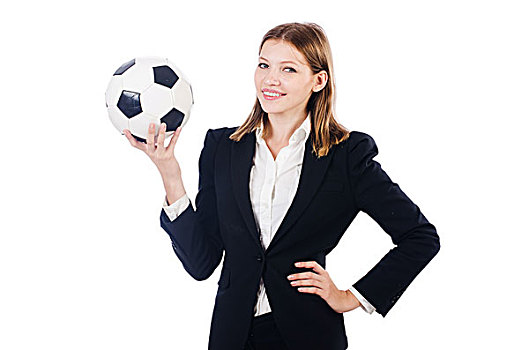 职业女性,球,白色背景