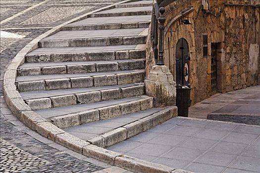石头,台阶,人行道,塔拉戈纳省,加泰罗尼亚,西班牙