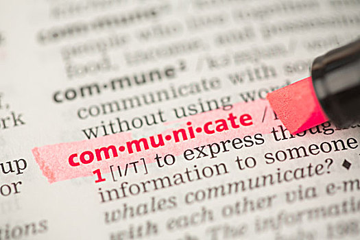 沟通,定义,突显,红色,字典