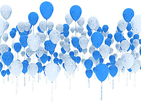 蓝色,白色,聚会,气球