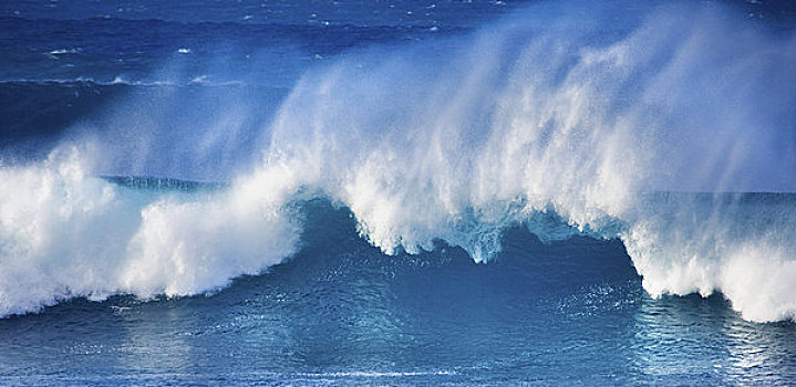 夏威夷,毛伊岛,大,蓝色,波浪