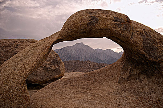 拱形,背影,惠特尼山,日落,阿拉巴马山丘,加利福尼亚,美国