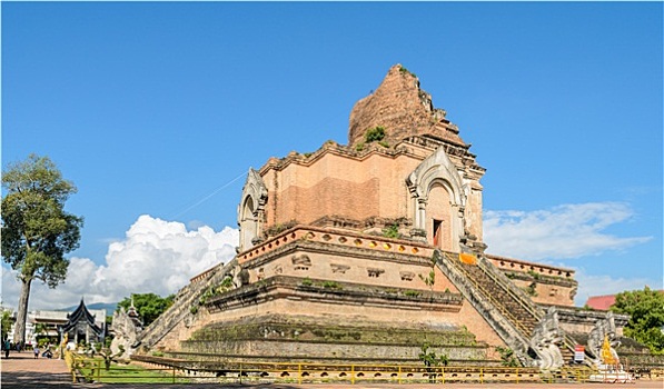 古老,塔,寺院,契迪,庙宇,清迈,泰国