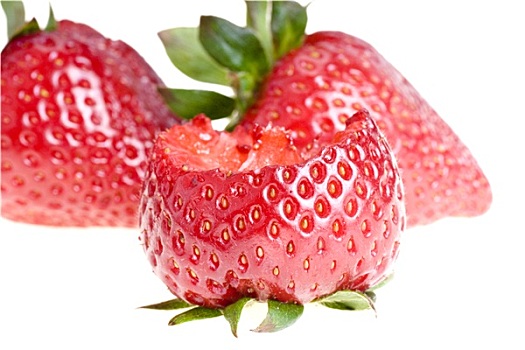 大,草莓,隔绝,白色背景