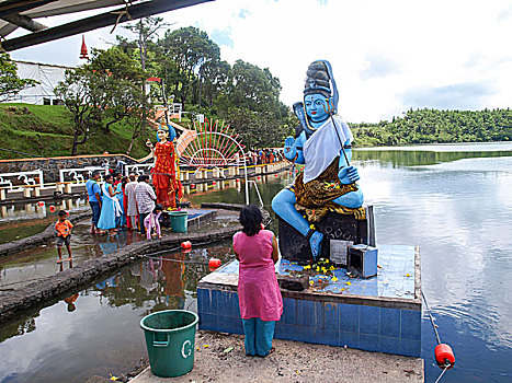 圣水湖,毛里求斯,二月,朝圣,祈祷,雕塑,神,印度教,节日