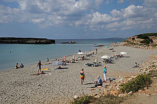 海滩,米诺卡岛,巴利阿里群岛,西班牙,欧洲