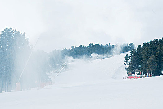 滑雪坡,人造,雪