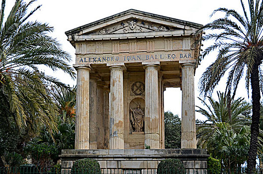 希腊的庙宇,巴拉卡,花园,瓦莱塔市,马耳他,欧洲