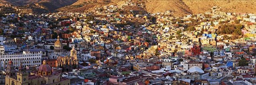 俯视,城市,瓜纳华托,墨西哥