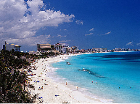 海滩,酒店,地区,坎昆,墨西哥