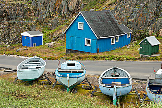 格陵兰,市区,城市,特色,家,渔船,大幅,尺寸