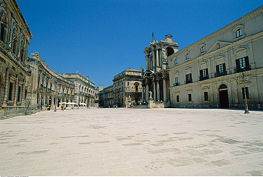 广场,中央教堂,锡拉库扎,西西里,意大利