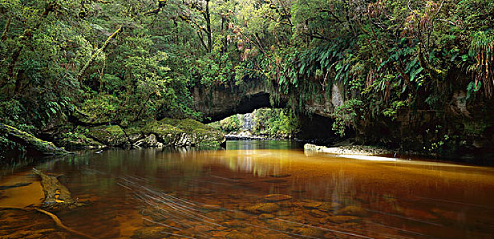 大门,拱形,山谷,卡胡朗吉国家公园,新西兰