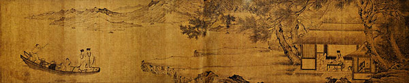 古画,勘书图卷,石房,明朝