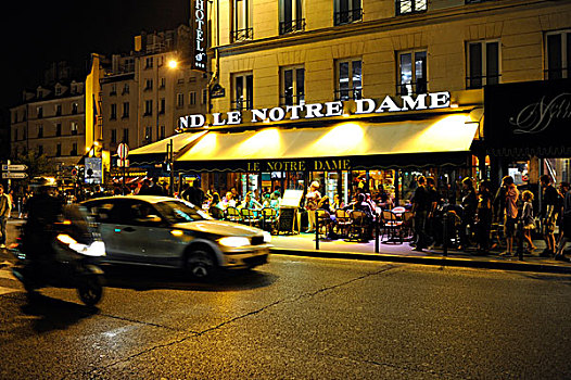 夜景,啤酒店,咖啡,巴黎,法国,欧洲