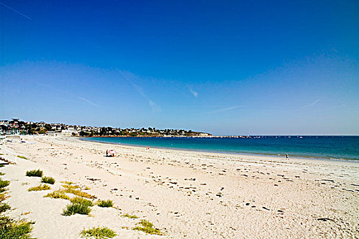 海滩,城镇,布列塔尼半岛,法国