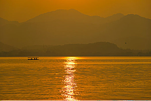 杭州西湖黄昏