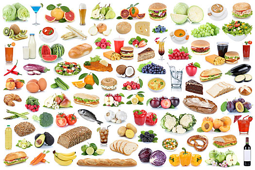 收集,抽象拼贴画,吃,健康饮食,果蔬,水果,食物,抠像