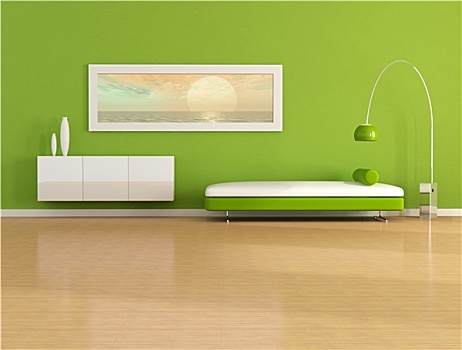 绿色,现代生活,房间