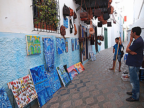 绘画,艺术,工艺品,墙壁,麦地那,摩洛哥