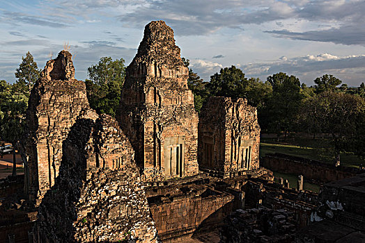 俯视图,庙宇,收获,柬埔寨