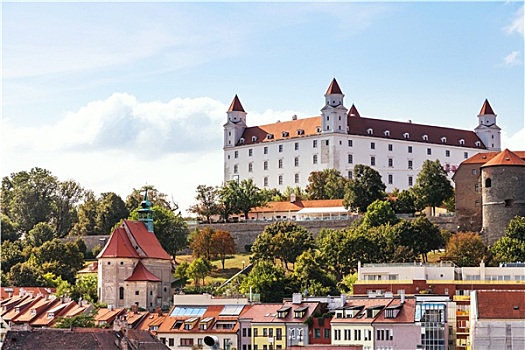 风景,布拉迪斯拉瓦,城堡,老城