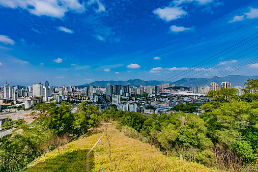 福建省福州市城区高楼建筑环境景观