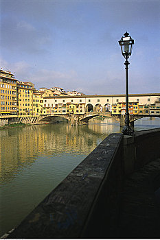 建筑,运河,维奇奥桥,佛罗伦萨,意大利