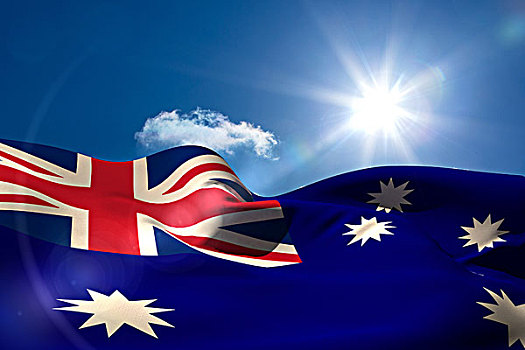 澳大利亚,国旗,晴朗,天空