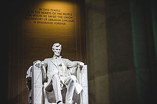 林肯纪念堂,雕塑,夜晚,华盛顿,华盛顿特区,美国,亚伯拉罕-林肯,地标
