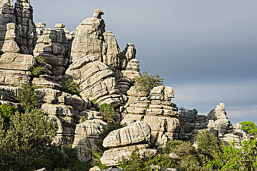 怪诞,石灰石,岩石构造,自然保护区,安提奎尔,安达卢西亚,西班牙,欧洲