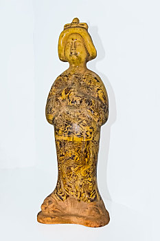 唐代仕女人物木雕像工艺品