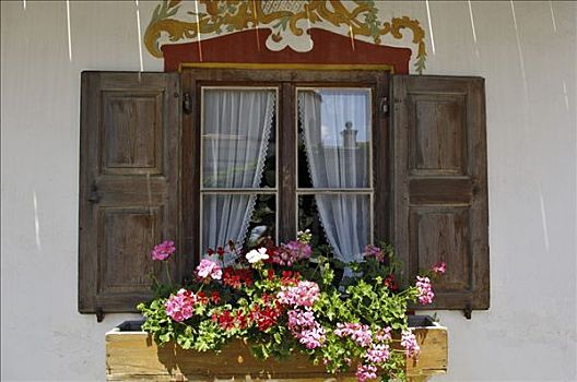 窗户,巴伐利亚,农舍,德国