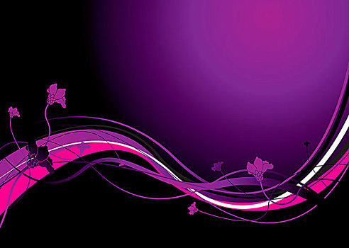 飘动,花,灵感,紫色背景,留白
