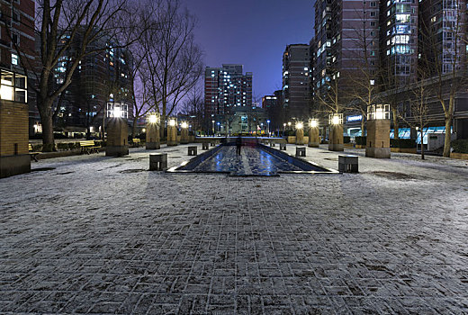 雪夜,住宅区,夜景