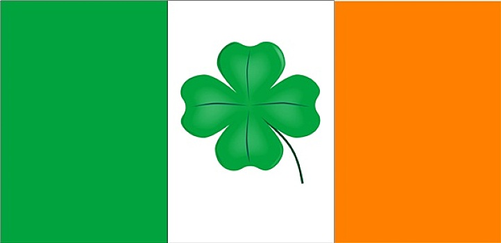 爱尔兰,旗帜,幸运,三叶草