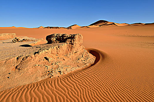 沙丘,国家公园,世界遗产,区域,撒哈拉沙漠,阿尔及利亚,非洲