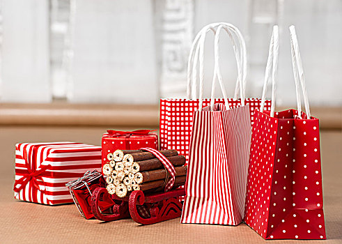 圣诞节,背景,红色,自然,装饰,礼盒,小,包,礼物