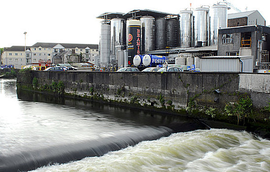 爱尔兰,科克郡,科克市,风景,河,工厂