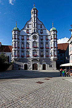 市政厅,迈明根,这,巴伐利亚,斯瓦比亚,德国,欧洲
