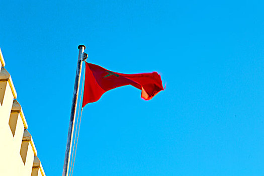 摆动,旗帜,蓝天,突尼斯,彩色,城垛