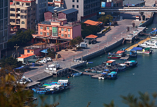 鸟瞰惠州城区沿海地带