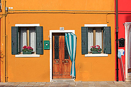 彩色,房子,布拉诺岛,威尼斯,威尼托,意大利,欧洲