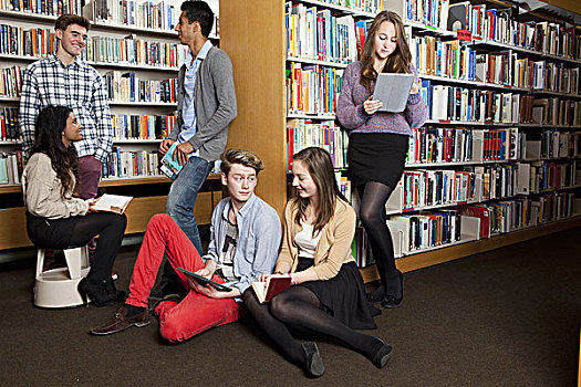 学生,读,图书馆