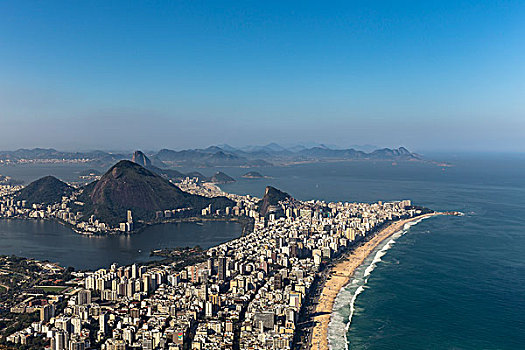 风景,伊帕内玛,海岸线,里约热内卢,巴西