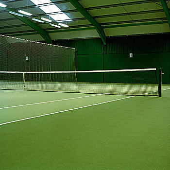 室内,网球,球场,角度,图像,专注,人造,绿色,形状,球网,自然,位置,水,林肯郡,英国,2006年